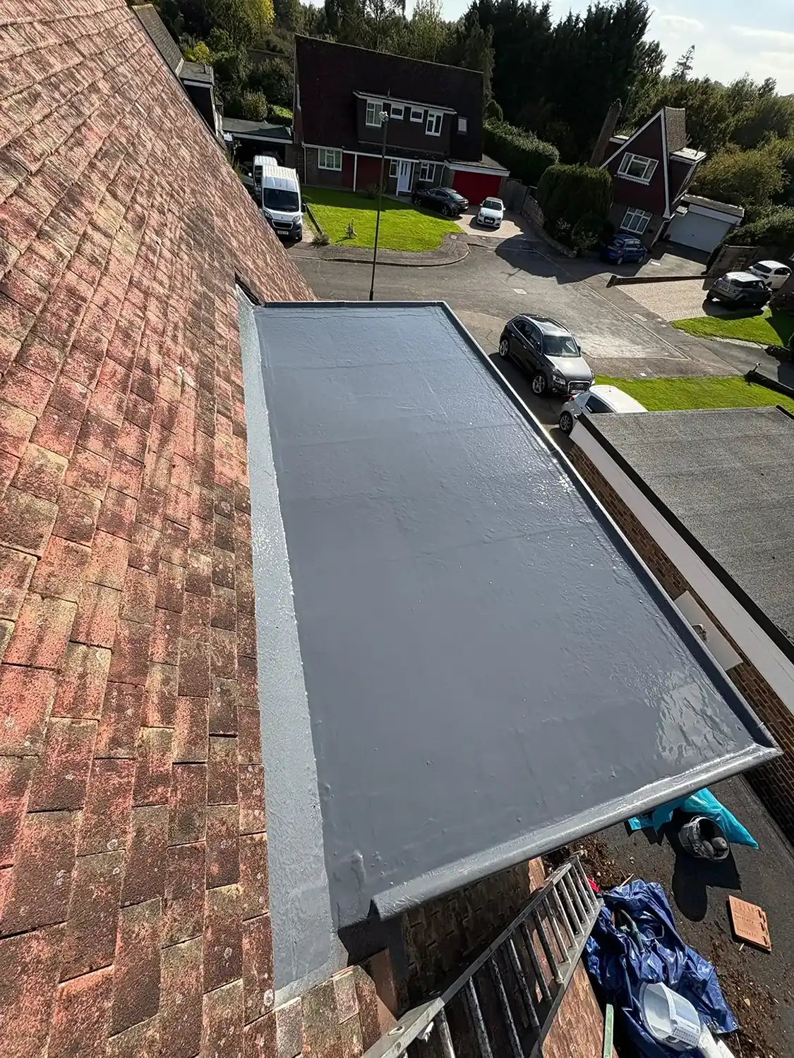 New flat roof installation.
